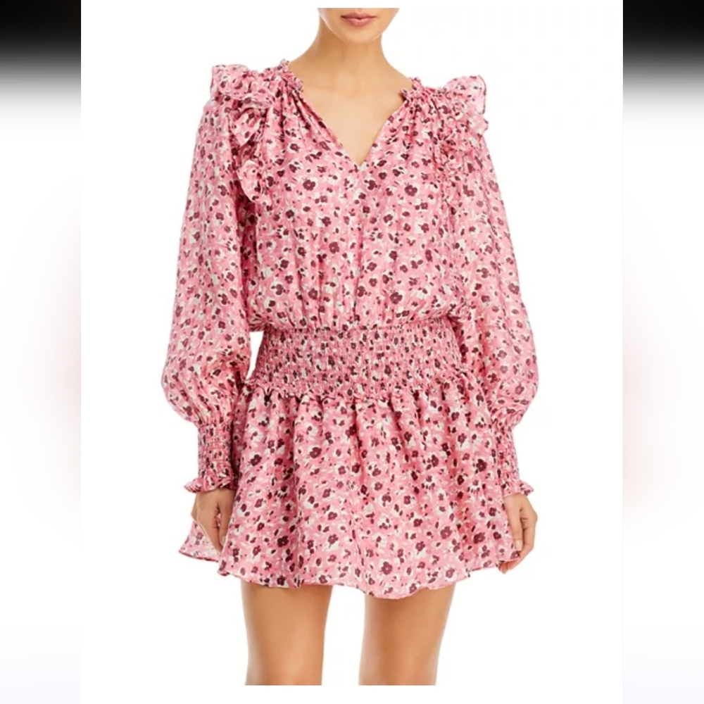 $445 Ramy Brook Penelope Ruffle Dress, Silk